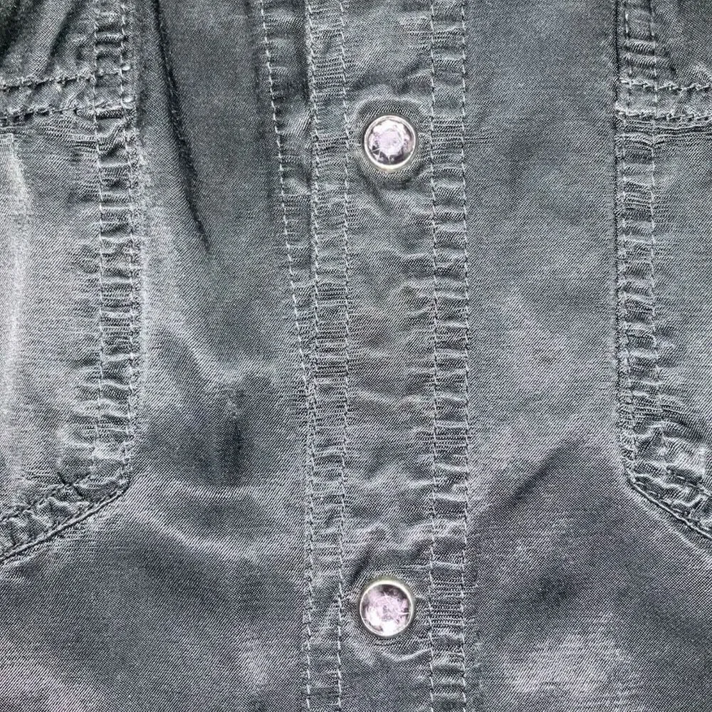 🖤 Diesel‎ Italy Satin Western Shirt | Size L | Black Luxe Rockstar Vibe